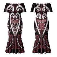 Custom Aotearoa Te Arawa Family Matching Mermaid Dress and Hawaiian Shirt Maori Tribal Pattern LT05 Mom's Dress Red - Polynesian Pride