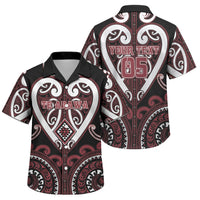 Custom Aotearoa Te Arawa Family Matching Mermaid Dress and Hawaiian Shirt Maori Tribal Pattern LT05 Son's Shirt Red - Polynesian Pride