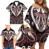 Custom Aotearoa Te Arawa Family Matching Off Shoulder Short Dress and Hawaiian Shirt Maori Tribal Pattern LT05 - Polynesian Pride