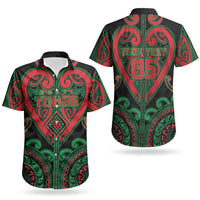 Custom Aotearoa Ngai Tuhoe Couples Matching Short Sleeve Bodycon Dress and Hawaiian Shirt Maori Tribal Pattern LT05 - Polynesian Pride