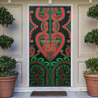 Custom Aotearoa Ngai Tuhoe Door Cover Maori Tribal Pattern
