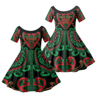 Custom Aotearoa Ngai Tuhoe Family Matching Summer Maxi Dress and Hawaiian Shirt Maori Tribal Pattern LT05 Daughter's Dress Black - Polynesian Pride