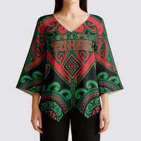 Custom Aotearoa Ngai Tuhoe Kimono Sleeve Blouse Maori Tribal Pattern