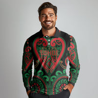Custom Aotearoa Ngai Tuhoe Long Sleeve Polo Shirt Maori Tribal Pattern