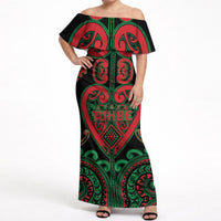 Custom Aotearoa Ngai Tuhoe Off Shoulder Maxi Dress Maori Tribal Pattern