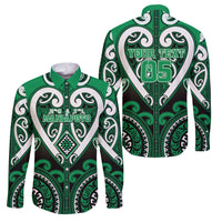Custom Aotearoa Ngati Maniapoto Family Matching Mermaid Dress and Hawaiian Shirt Maori Tribal Pattern LT05 Dad's Shirt - Long Sleeve Green - Polynesian Pride