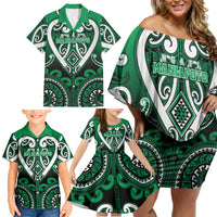 Custom Aotearoa Ngati Maniapoto Family Matching Off Shoulder Short Dress and Hawaiian Shirt Maori Tribal Pattern LT05 - Polynesian Pride