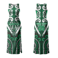 Custom Aotearoa Ngati Maniapoto Family Matching Tank Maxi Dress and Hawaiian Shirt Maori Tribal Pattern LT05 Mom's Dress Green - Polynesian Pride