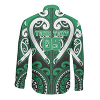 Custom Aotearoa Ngati Maniapoto Long Sleeve Button Shirt Maori Tribal Pattern LT05 - Polynesian Pride