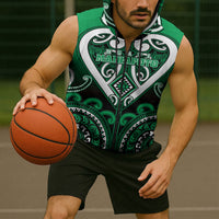 Custom Aotearoa Ngati Maniapoto Sleeveless Zip Hoodie Maori Tribal Pattern