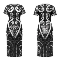 Custom Aotearoa Ngati Raukawa Couples Matching Short Sleeve Bodycon Dress and Hawaiian Shirt Maori Tribal Pattern LT05 - Polynesian Pride