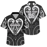 Custom Aotearoa Ngati Raukawa Family Matching Off Shoulder Short Dress and Hawaiian Shirt Maori Tribal Pattern