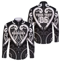 Custom Aotearoa Ngati Raukawa Family Matching Summer Maxi Dress and Hawaiian Shirt Maori Tribal Pattern LT05 Dad's Shirt - Long Sleeve Black - Polynesian Pride