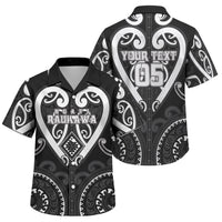 Custom Aotearoa Ngati Raukawa Family Matching Summer Maxi Dress and Hawaiian Shirt Maori Tribal Pattern LT05 Son's Shirt Black - Polynesian Pride