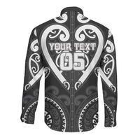 Custom Aotearoa Ngati Raukawa Long Sleeve Button Shirt Maori Tribal Pattern LT05 - Polynesian Pride