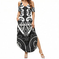 Custom Aotearoa Ngati Raukawa Summer Maxi Dress Maori Tribal Pattern LT05 Women Black - Polynesian Pride