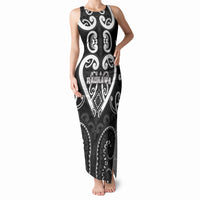 Custom Aotearoa Ngati Raukawa Tank Maxi Dress Maori Tribal Pattern LT05 Women Black - Polynesian Pride