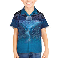 Polynesia Manta Ray Family Matching Short Sleeve Bodycon Dress and Hawaiian Shirt Let's The Sea Set You Free - Polynesian Pride