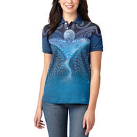 Polynesia Manta Ray Women Polo Shirt Let's The Sea Set You Free - Polynesian Pride