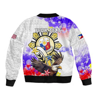 Personalized Filipino American History Month Bomber Jacket The Eight-Rayed Sun Flags With Bald Eagle LT05 - Polynesian Pride