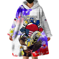 Personalized Filipino American History Month Wearable Blanket Hoodie The Eight-Rayed Sun Flags With Bald Eagle LT05 - Polynesian Pride