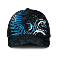 New Zealand Sea Week Baseball Net Cap Maori Wave Pattern Ocean Blue - Polynesian Pride