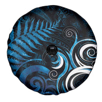 New Zealand Sea Week Spare Tire Cover Maori Wave Pattern Ocean Blue
