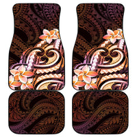 Polynesian Art Tattoo Car Mats Plumeria Flowers Peach Gradient