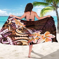 Polynesian Art Tattoo Sarong Plumeria Flowers Peach Gradient