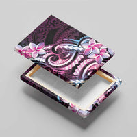 Polynesian Art Tattoo Canvas Wall Art Plumeria Flowers Pink Gradient