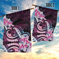 Polynesian Art Tattoo Garden Flag Plumeria Flowers Pink Gradient