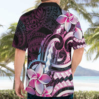 Polynesian Art Tattoo Hawaiian Shirt Plumeria Flowers Pink Gradient