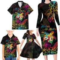 Hawaii Pride Family Matching Long Sleeve Bodycon Dress and Hawaiian Shirt Aloha Is Aloha