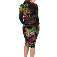 Hawaii Pride Long Sleeve Bodycon Dress Aloha Is Aloha
