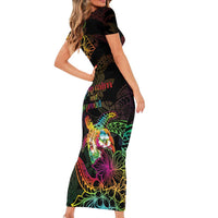 Hawaii Pride Short Sleeve Bodycon Dress Aloha Is Aloha