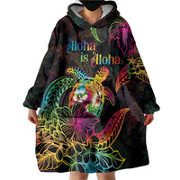 Hawaii Pride Wearable Blanket Hoodie Aloha Is Aloha