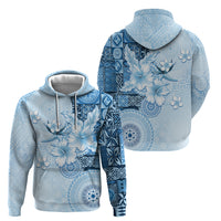 Hawaii Tapa Pattern With Blue Hibiscus Hoodie