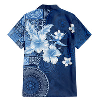 Hawaii Tapa Pattern With Navy Hibiscus Family Matching Mermaid Dress and Hawaiian Shirt