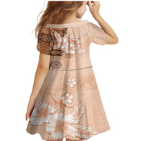 Hawaii Tapa Pattern With Brown Hibiscus Family Matching Mermaid Dress and Hawaiian Shirt