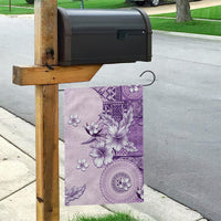 Hawaii Tapa Pattern With Violet Hibiscus Garden Flag LT05 - Polynesian Pride