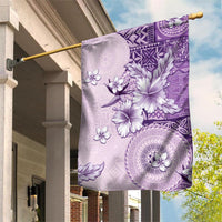 Hawaii Tapa Pattern With Violet Hibiscus Garden Flag LT05 House Flag Violet - Polynesian Pride