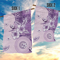 Hawaii Tapa Pattern With Violet Hibiscus Garden Flag LT05 - Polynesian Pride
