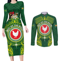 Personalized American Samoa Manua Cession Day Couples Matching Long Sleeve Bodycon Dress and Long Sleeve Button Shirt Up Up The Moa