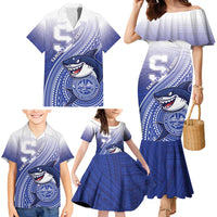 Personalized Samoana High School Family Matching Mermaid Dress and Hawaiian Shirt Polynesian Tribal Shark