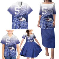 Personalized Samoana High School Family Matching Puletasi and Hawaiian Shirt Polynesian Tribal Shark LT05 - Polynesian Pride