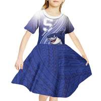 Personalized Samoana High School Kid Short Sleeve Dress Polynesian Tribal Shark LT05 - Polynesian Pride