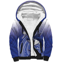 Personalized Samoana High School Sherpa Hoodie Polynesian Tribal Shark