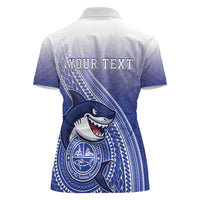 Personalized Samoana High School Women Polo Shirt Polynesian Tribal Shark
