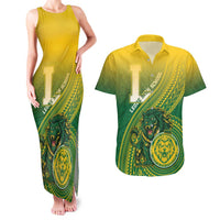 Personalized Leone High School Couples Matching Tank Maxi Dress and Hawaiian Shirt Leone Lion