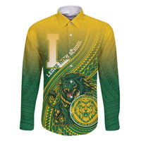 Personalized Leone High School Family Matching Long Sleeve Bodycon Dress and Hawaiian Shirt Leone Lion